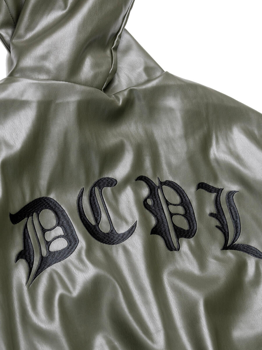 DCPL vegan leather hoodie - OLIVE GREEN