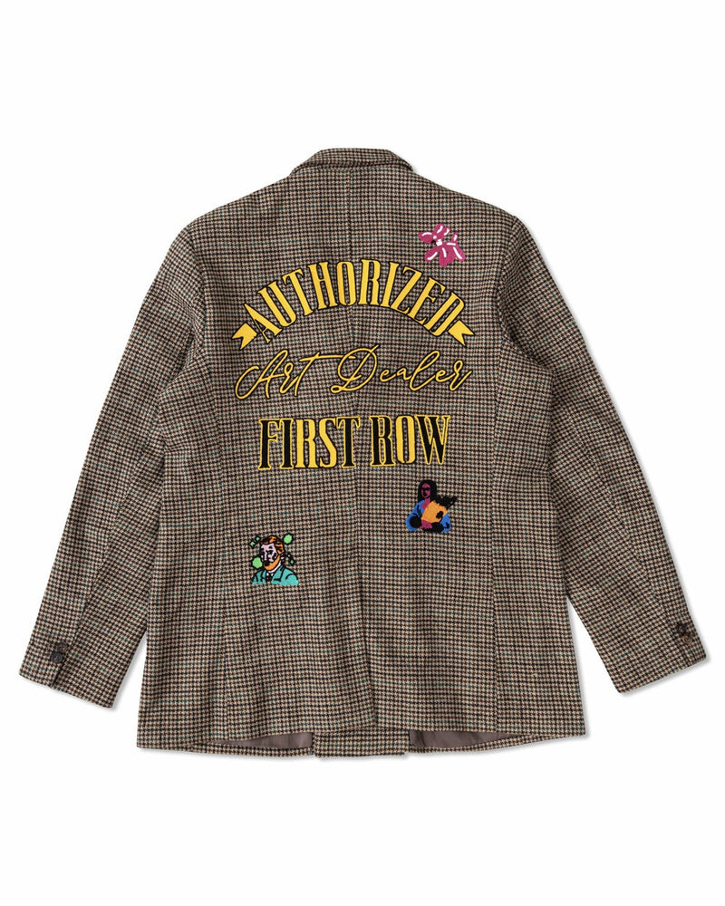 FIRST ROW -MULTI PATCHES GLENCHECK DOUBLE BREASTED BLAZER