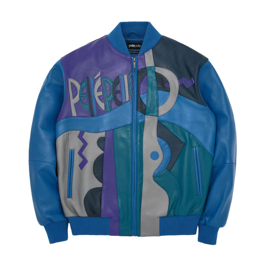 Pelle Pelle Picasso  Multicolor Leather Jacket - BLUE