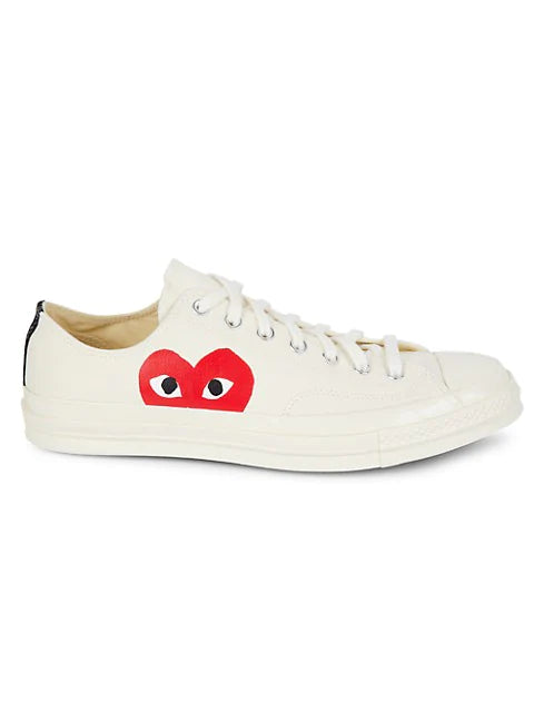 Comme des Garcons Play x Converse Play One Heart Low-Top Sneakers - Beige